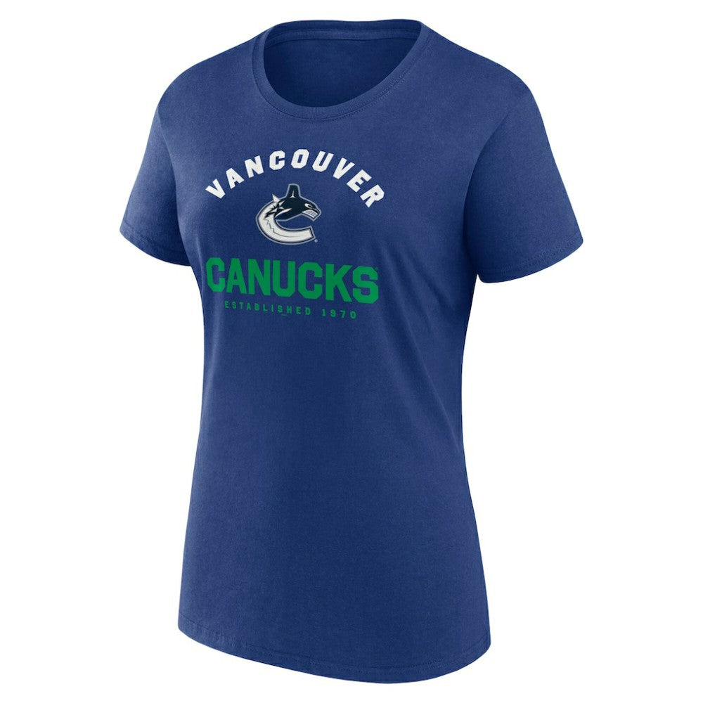 Vancouver Canucks Logo Athletic Women's Unrivaled T-Shirt - Blue | US 202179622