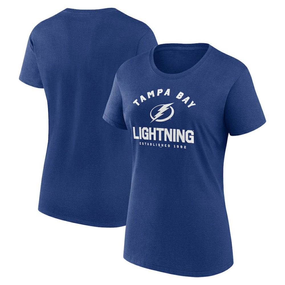Tampa Bay Lightning Logo Athletic Women's Unrivaled T-Shirt - Blue | US 202179624