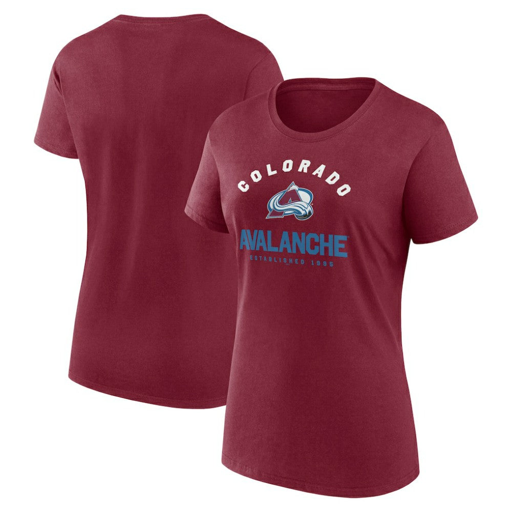 Colorado Avalanche Logo Athletic Women's Unrivaled T-Shirt - Burgundy | US 202179627