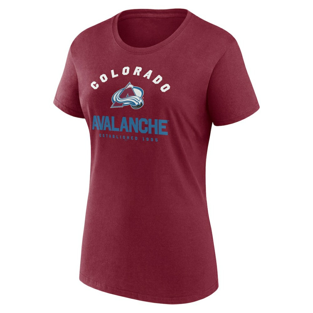 Colorado Avalanche Logo Athletic Women's Unrivaled T-Shirt - Burgundy | US 202179627
