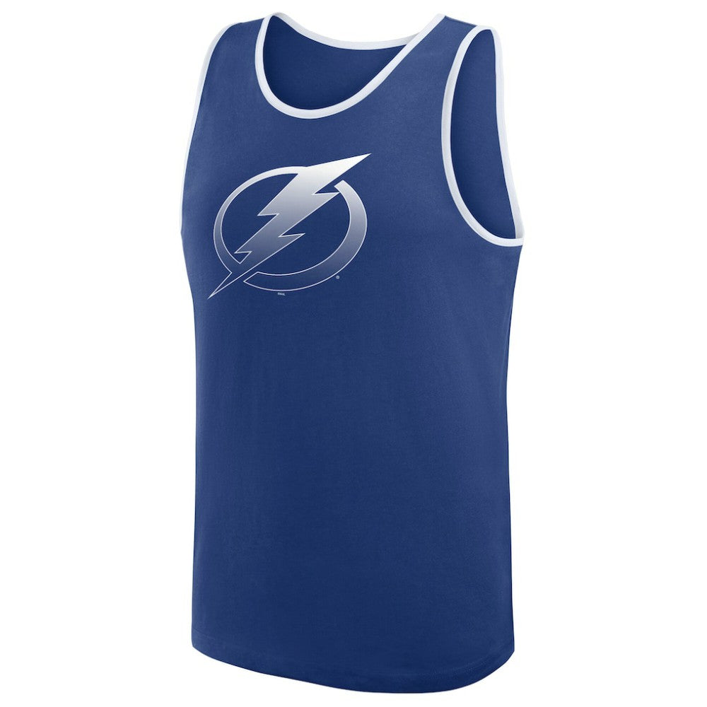 Tampa Bay Lightning Logo Athletic Unmatched Success Tank Top - Blue | US 202179686