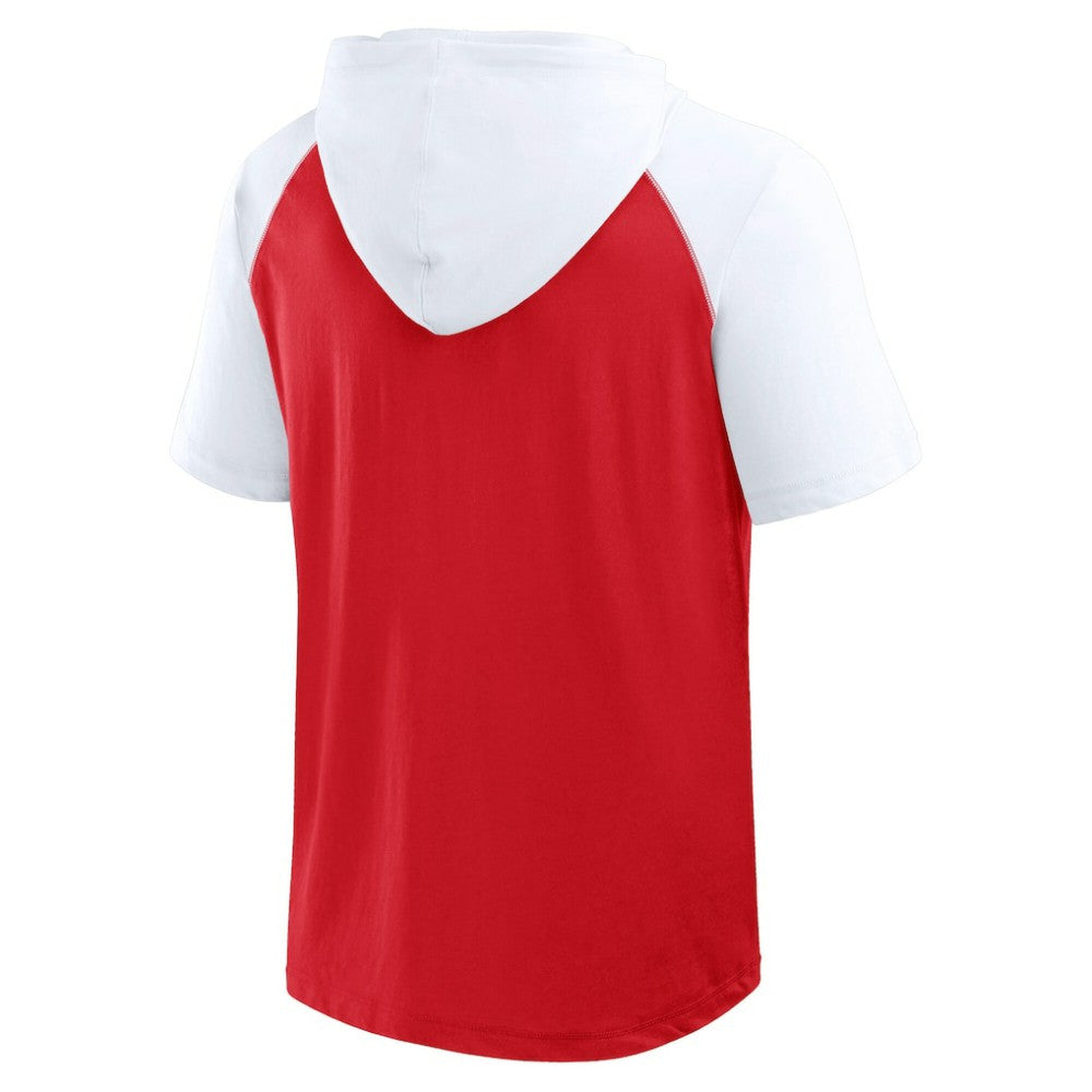 Detroit Red Wings Logo Athletic Prime Raglan Short Sleeve Pullover Hoodie - Red | US 202179725