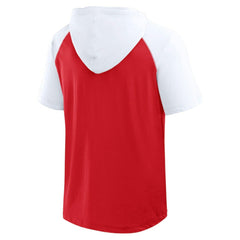 Detroit Red Wings Logo Athletic Prime Raglan Short Sleeve Pullover Hoodie - Red | US 202179725