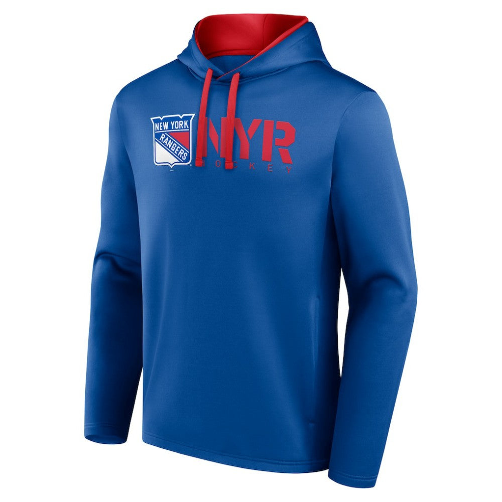 New York Rangers Logo Athletic Head Start Pullover Hoodie - Blue | US 202179735