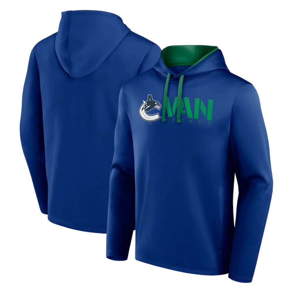 Vancouver Canucks Logo Athletic Head Start Pullover Hoodie - Blue | US 202179750