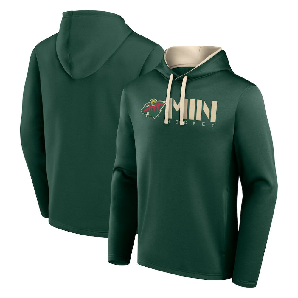 Minnesota Wild Logo Athletic Head Start Pullover Hoodie - Green | US 202179753