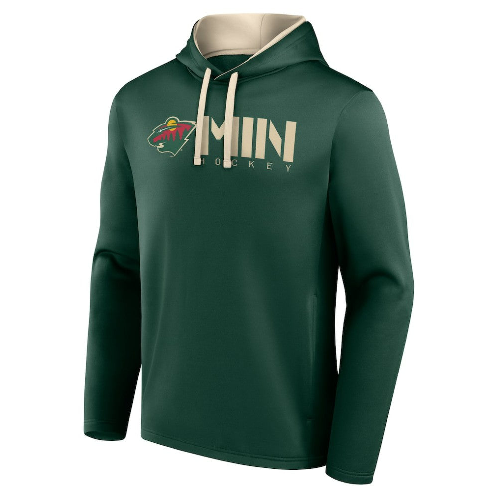 Minnesota Wild Logo Athletic Head Start Pullover Hoodie - Green | US 202179753