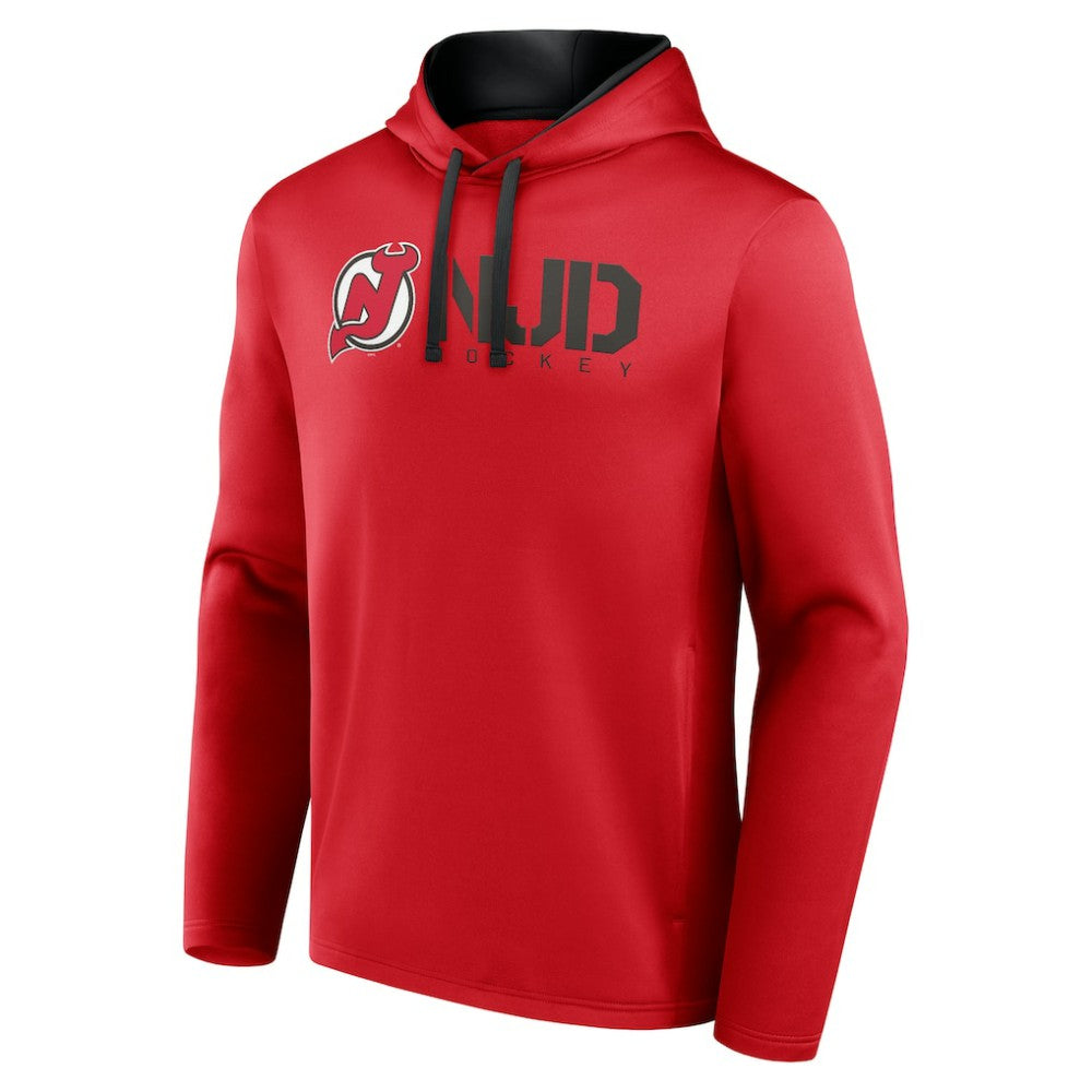 New Jersey Devils Logo Athletic Head Start Pullover Hoodie - Red | US 202179757