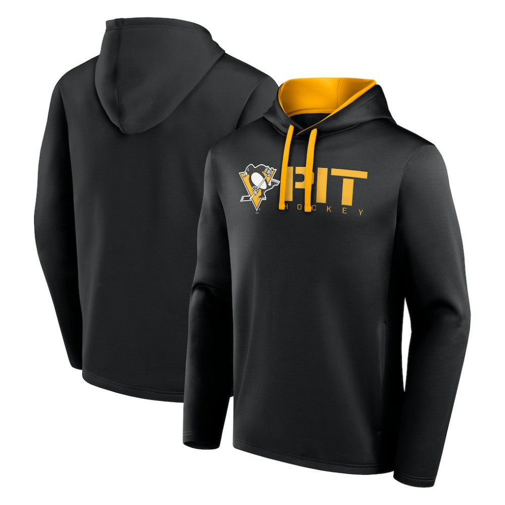 Pittsburgh Penguins Logo Athletic Head Start Pullover Hoodie - Black | US 202179761