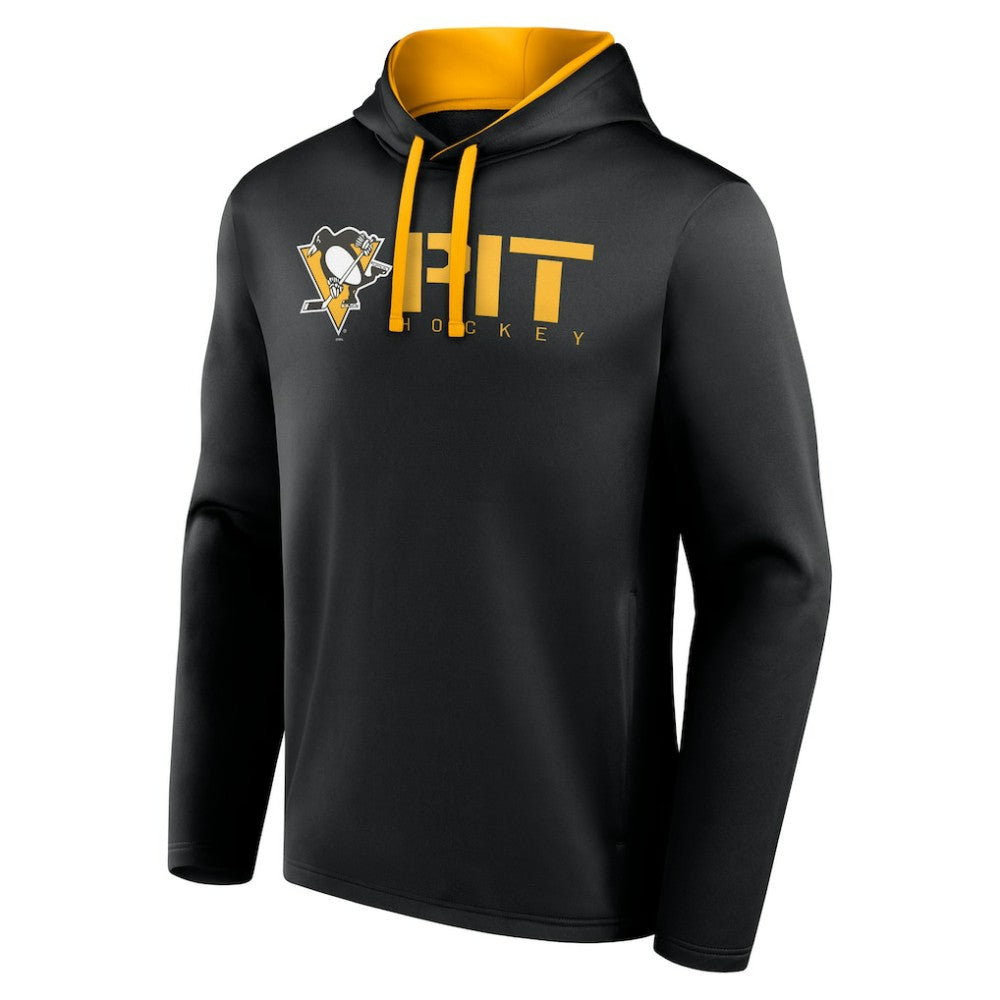 Pittsburgh Penguins Logo Athletic Head Start Pullover Hoodie - Black | US 202179761