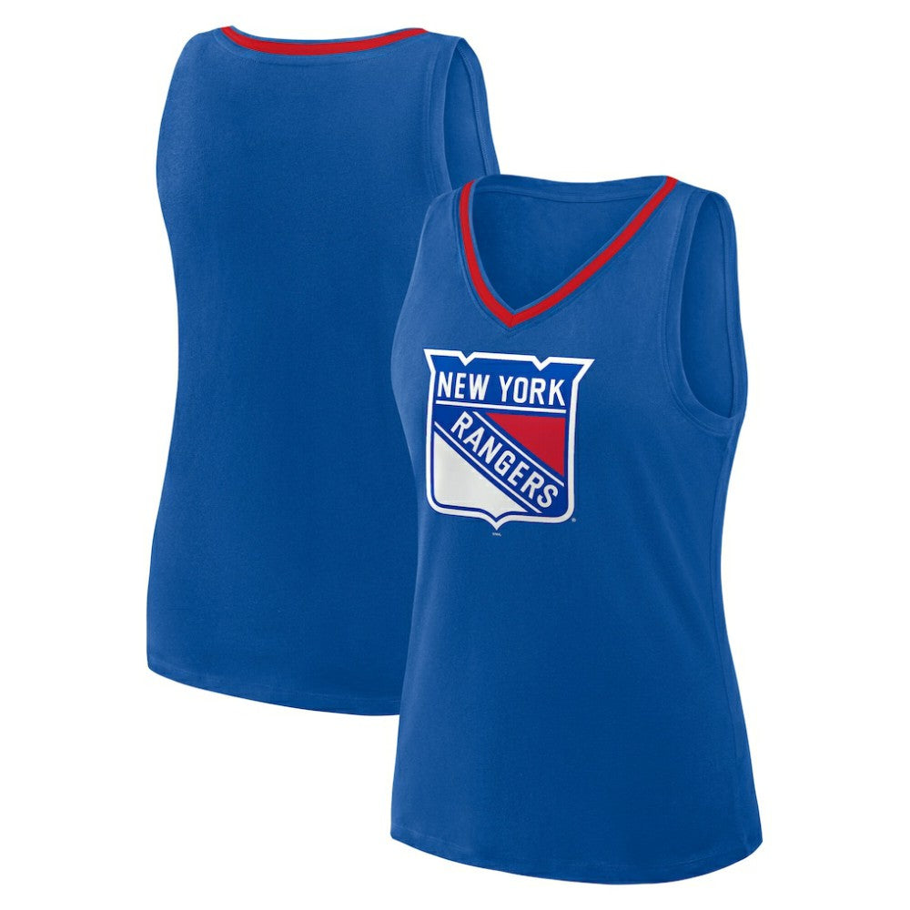 New York Rangers Logo Athletic Women's Stellar Win V-Neck Tank Top - Blue | US 202179767