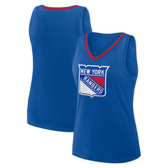 New York Rangers Logo Athletic Women's Stellar Win V-Neck Tank Top - Blue | US 202179767