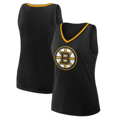 Boston Bruins Logo Athletic Women's Stellar Win V-Neck Tank Top - Black | US 202179785