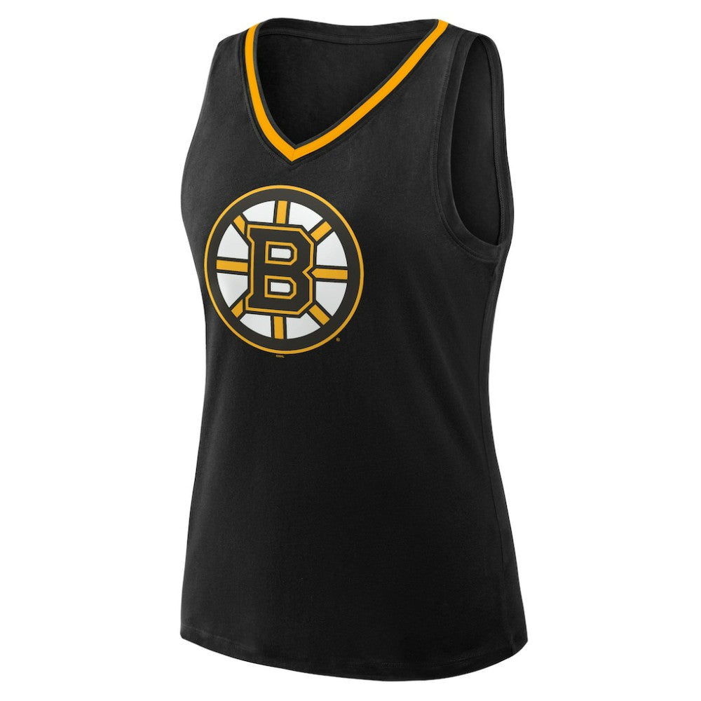 Boston Bruins Logo Athletic Women's Stellar Win V-Neck Tank Top - Black | US 202179785