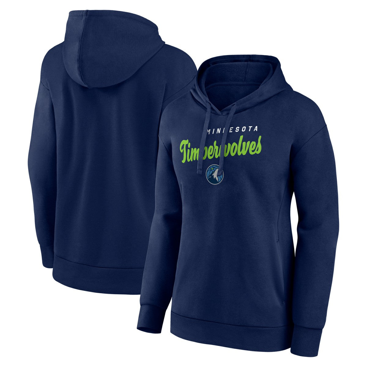 Minnesota Timberwolves Logo Athletic Women's Triumphant V-Neck Pullover Hoodie Navy