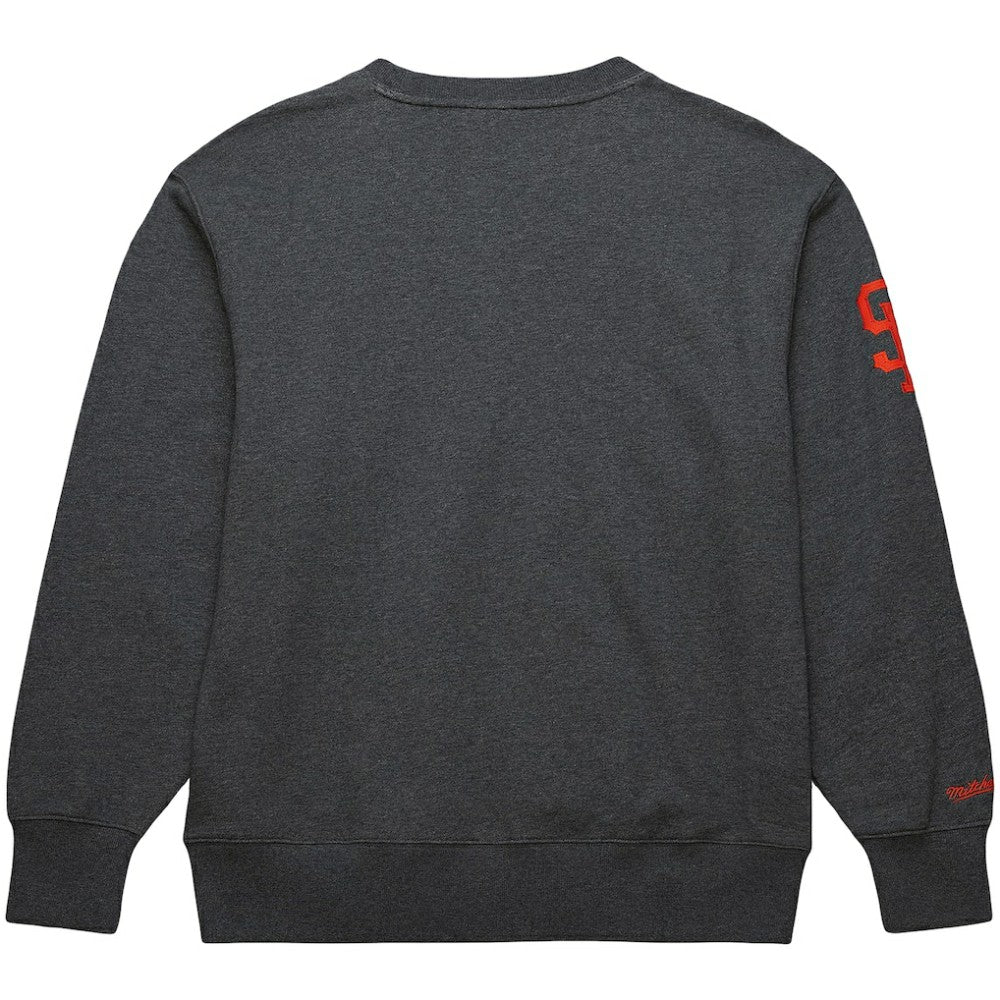 Willie Mays San Francisco Giants Mitchell & Ness Legends Collection Vintage Logo Name & Number Fleece Pullover Sweatshirt - Heather Charcoal Pullover