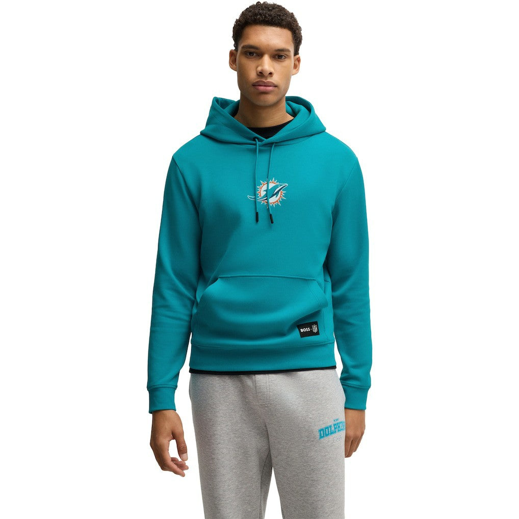 Miami Dolphins Hugo Boss Unisex Woodson Tri-Blend Hoodie - Aqua Hoodies
