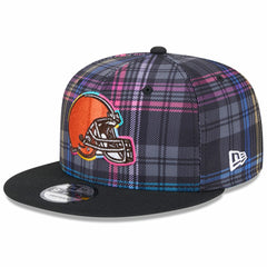 Cleveland Browns New Era 2024 NFL Crucial Catch Plaid 9FIFTY Snapback Hat - Black Hats