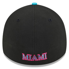 Miami Marlins New Era 2025 City Connect 39THIRTY Flex Hat - Black/Pink Hats