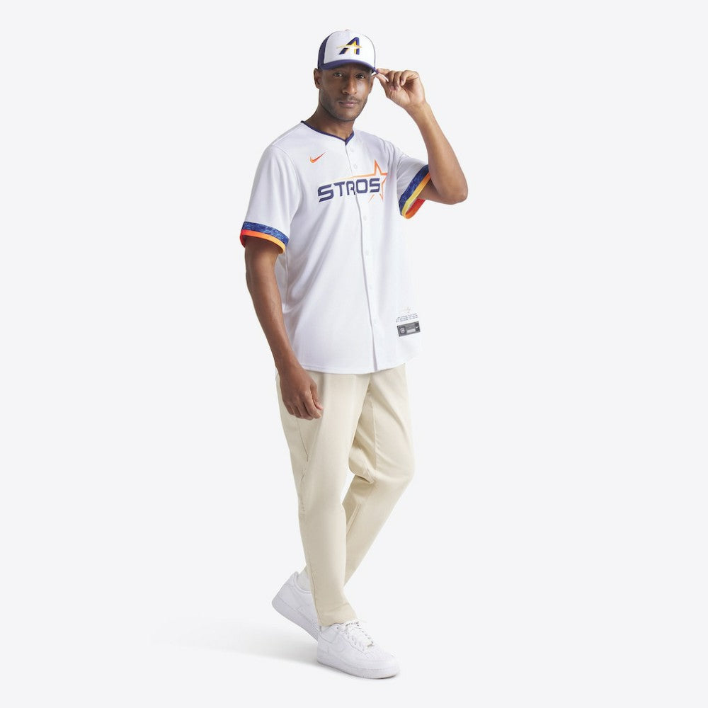 Houston Astros New Era 2025 City Connect 9FORTY M-Crown Adjustable Hat - White/Navy Hats