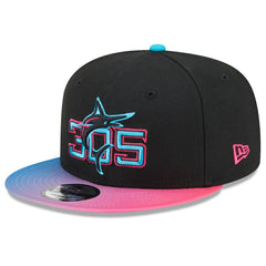 Miami Marlins New Era 2025 City Connect 9FIFTY Snapback Hat - Black/Pink Hats