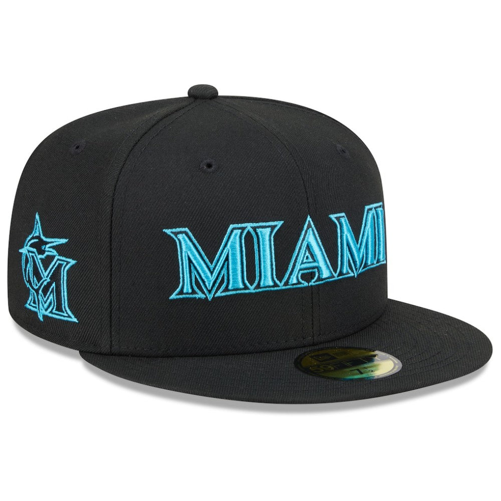 Miami Marlins New Era 2025 City Connect 59FIFTY Fitted Hat - Black Hats