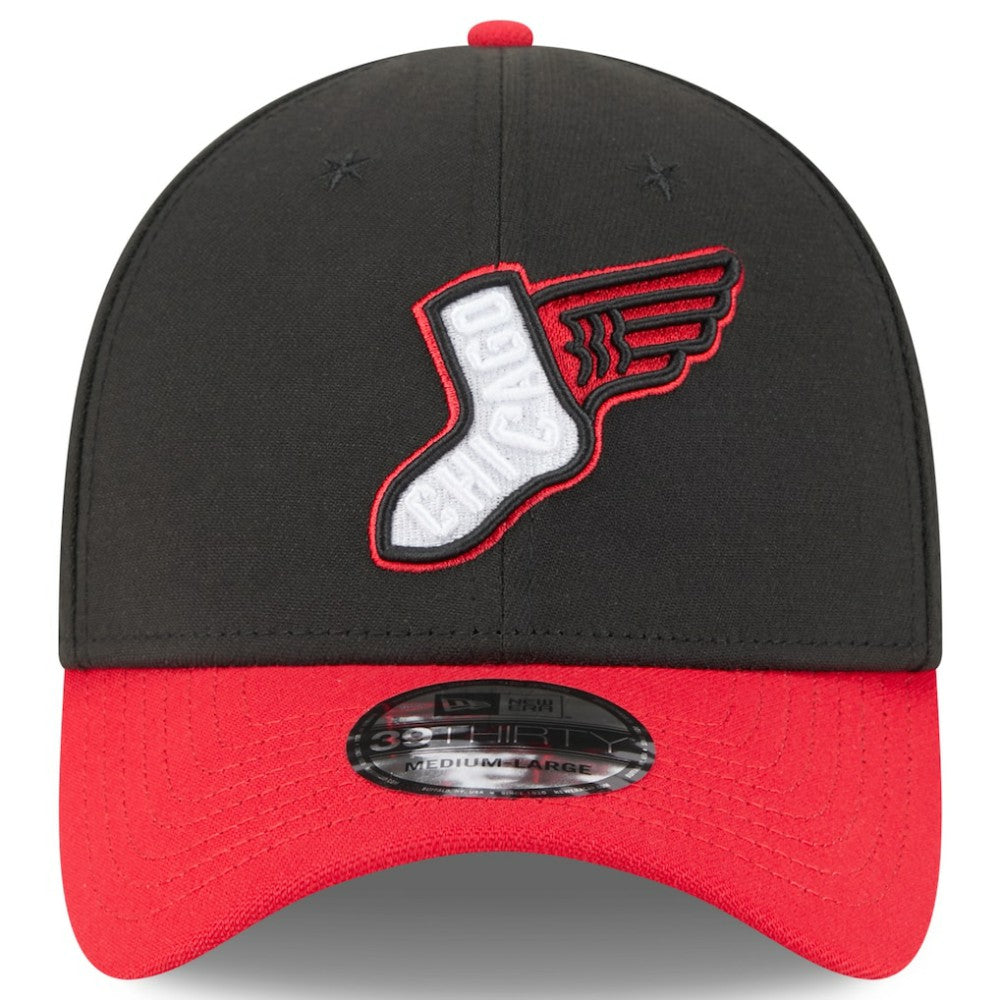 Chicago White Sox New Era 2025 City Connect Alternate 39THIRTY Flex Hat - Black/Red Hats