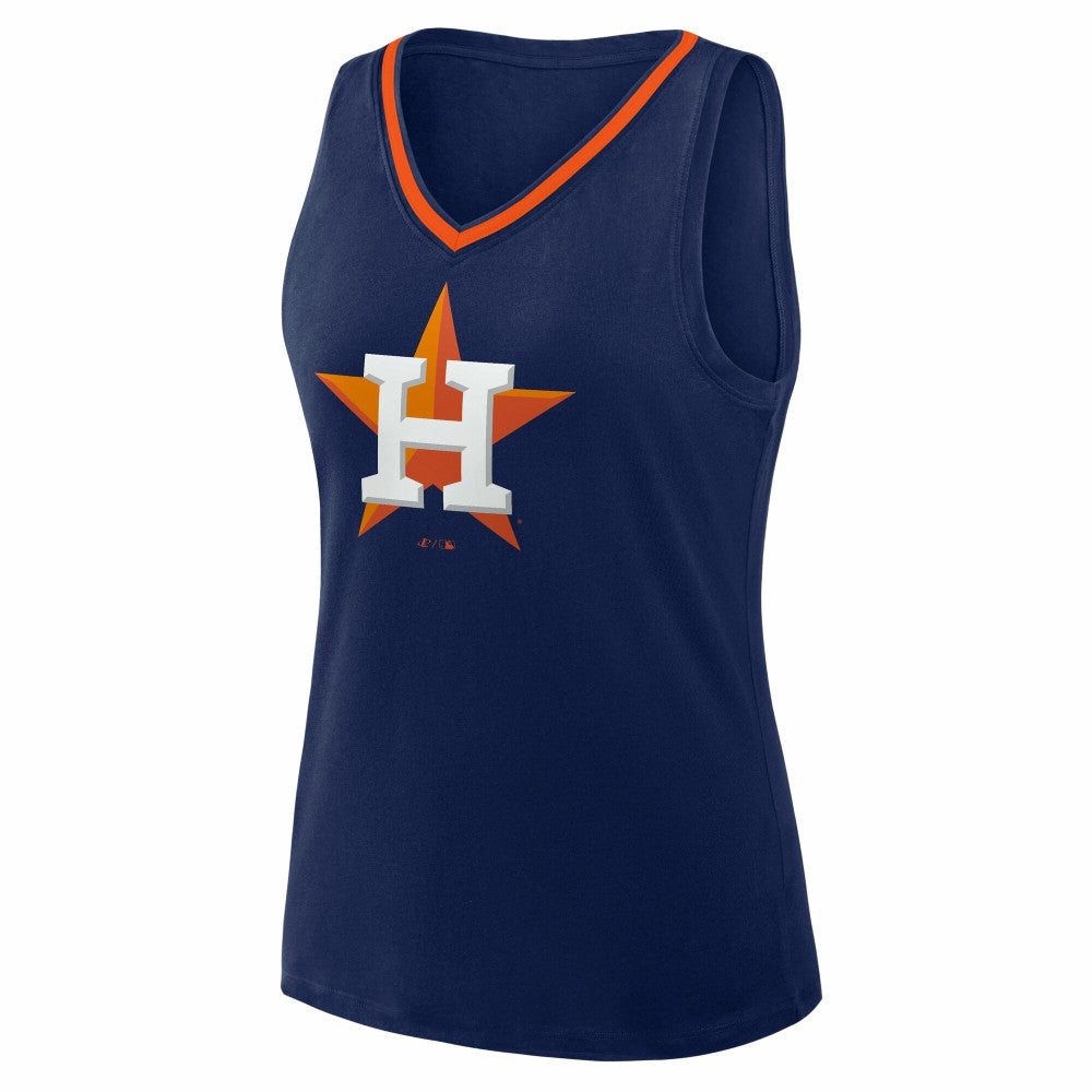 Houston Astros Logo Athletic Women's Stellar Win V-Neck Tank Top - Navy Tanks