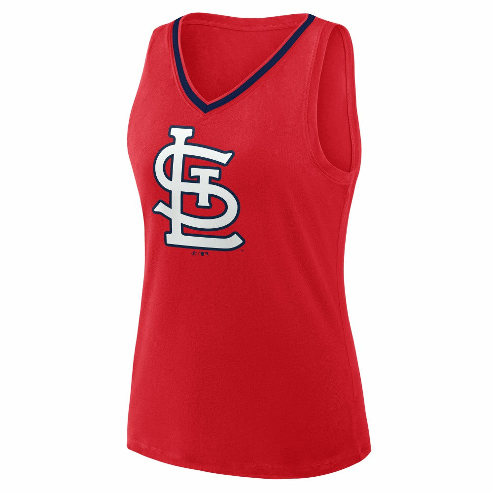 St. Louis Cardinals Logo Athletic Women's Stellar Win V-Neck Tank Top - Red Tanks