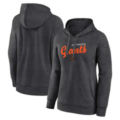 San Francisco Giants Logo Athletic Women's Logo Triumphant V-Neck Pullover Hoodie - Heather Charcoal Hoodies