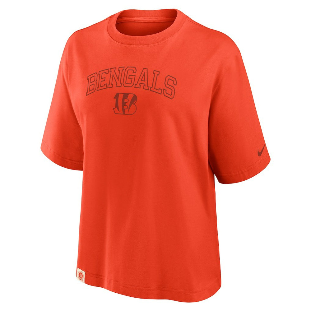 Cincinnati Bengals Women's Glory Arch Boxy T-Shirt - Orange T-shirts