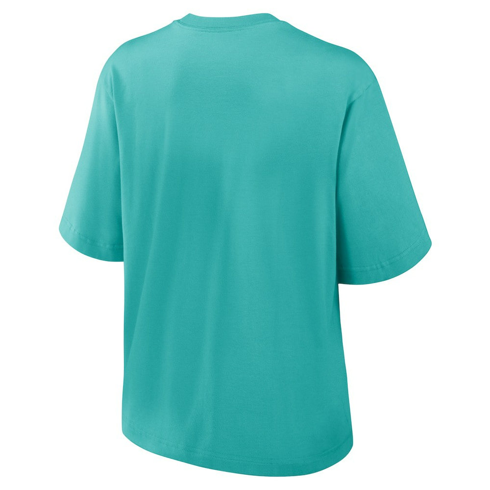 Miami Dolphins Women's Glory Arch Boxy T-Shirt - Aqua T-shirts