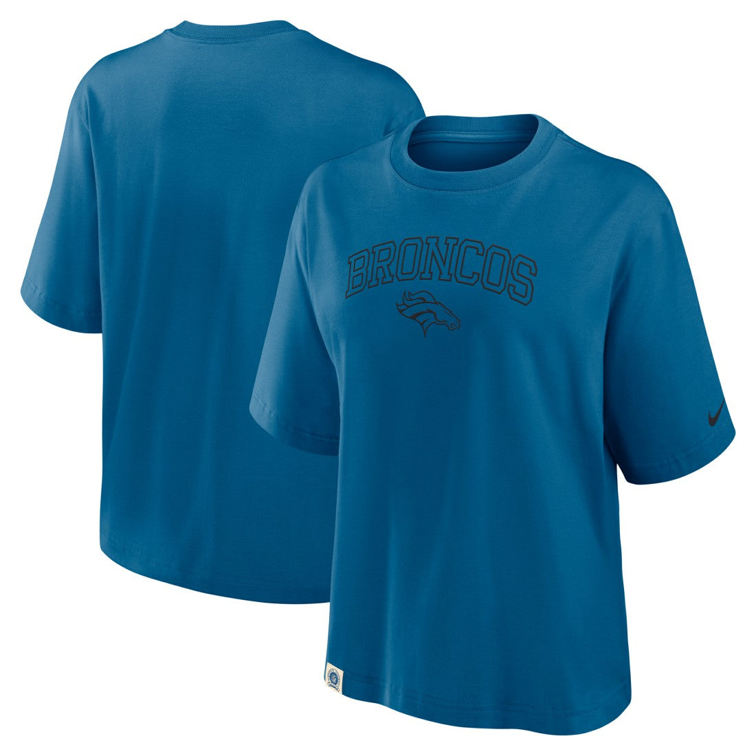 Denver Broncos Women's Glory Arch Boxy T-Shirt - Blue T-shirts
