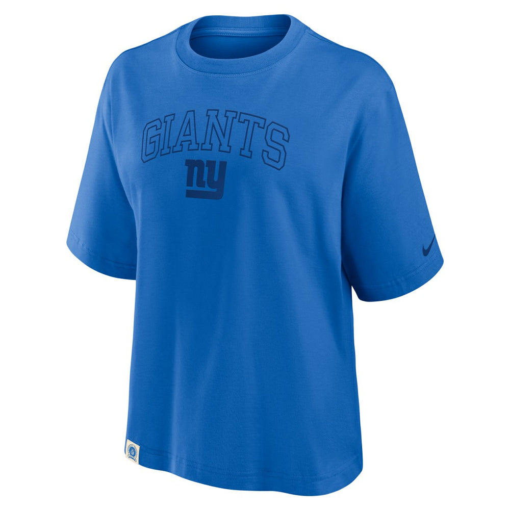 New York Giants Women's Glory Arch Boxy T-Shirt - Royal T-shirts