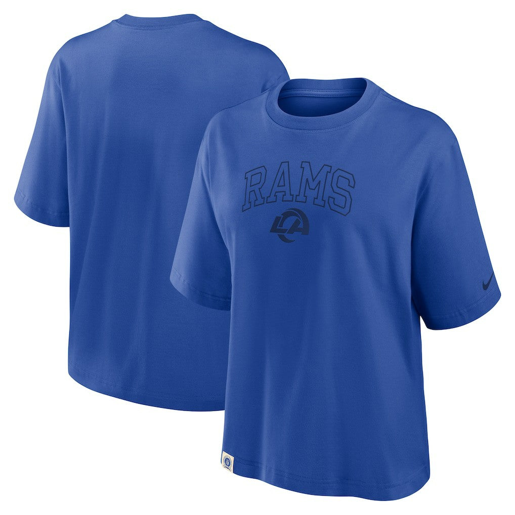 Los Angeles Rams Women's Glory Arch Boxy T-Shirt - Royal T-shirts