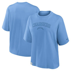 Los Angeles Chargers Women's Glory Arch Boxy T-Shirt - Powder Blue T-shirts