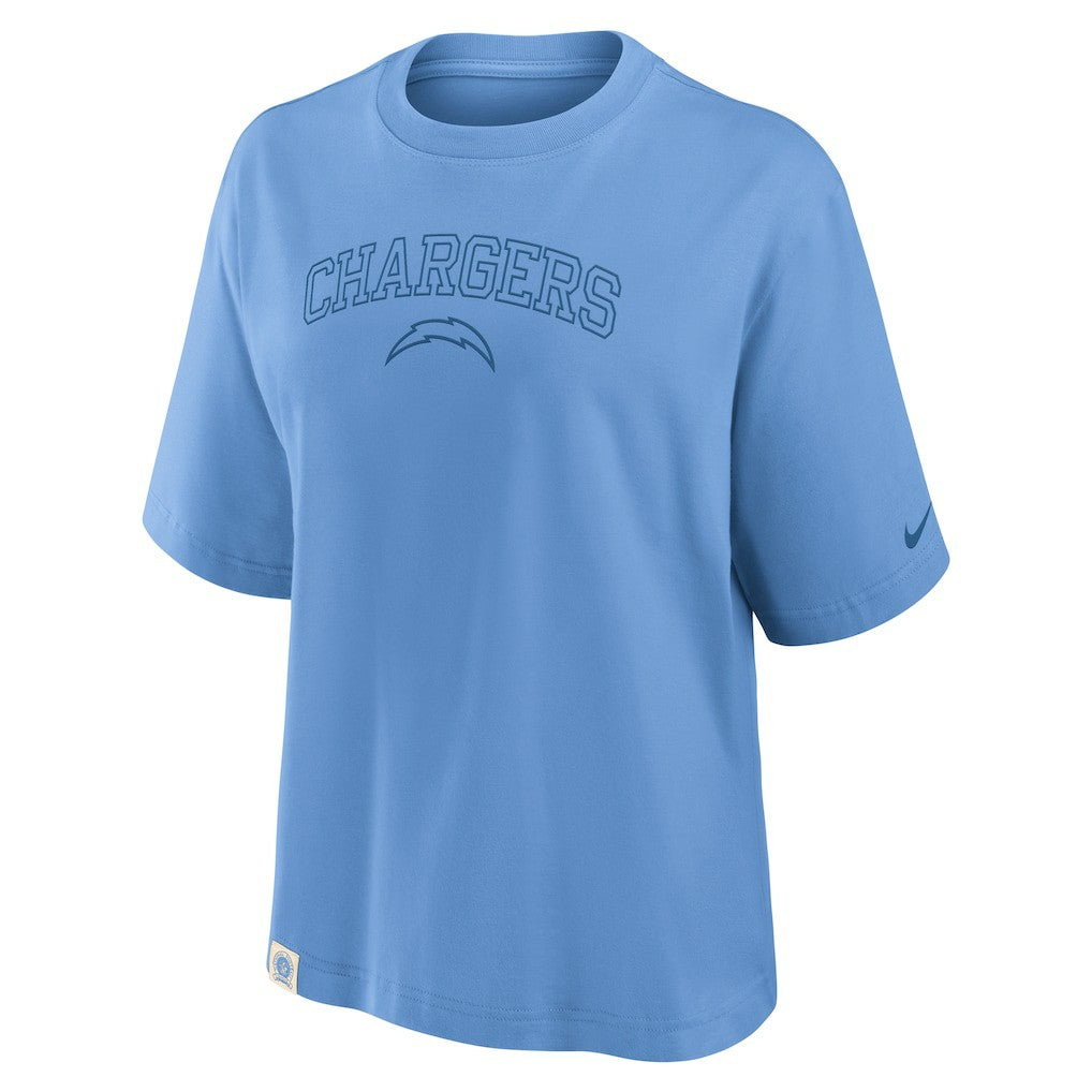 Los Angeles Chargers Women's Glory Arch Boxy T-Shirt - Powder Blue T-shirts