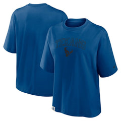Houston Texans Women's Glory Arch Boxy T-Shirt - Blue T-shirts