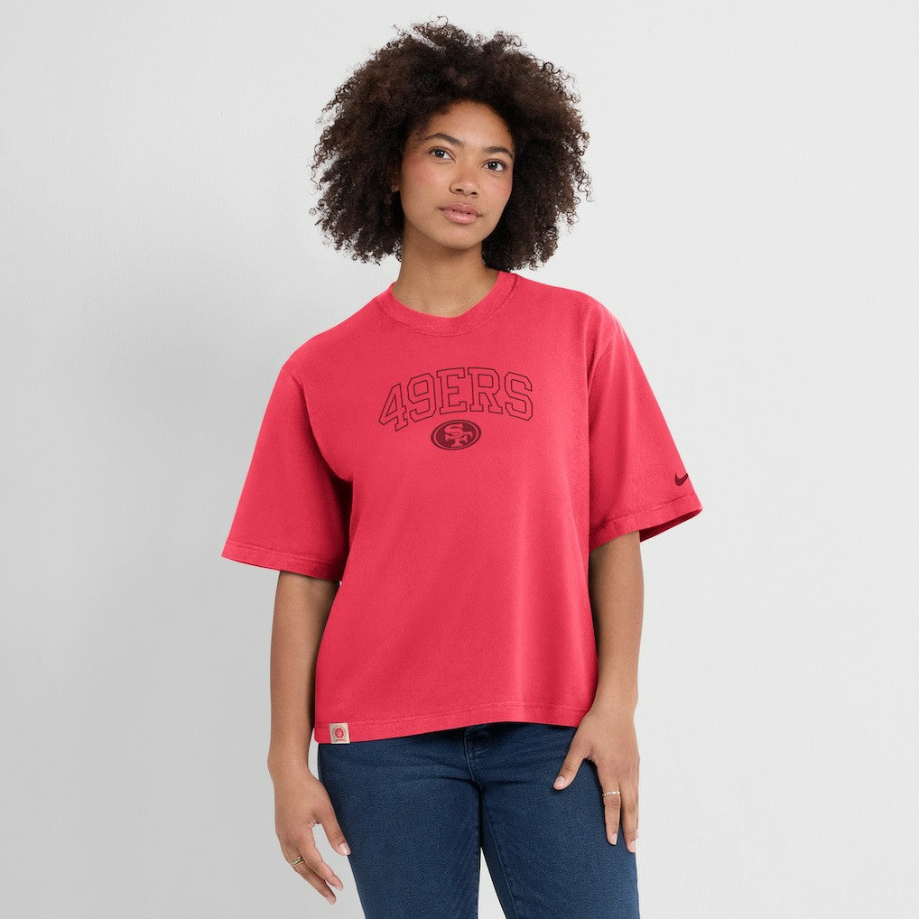 San Francisco 49ers Women's Glory Arch Boxy T-Shirt - Scarlet T-shirts