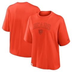 Chicago Bears Women's Glory Arch Boxy T-Shirt - Orange T-shirts