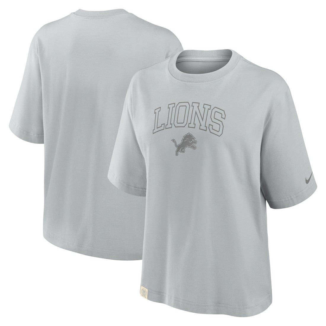 Detroit Lions Women's Glory Arch Boxy T-Shirt - Gray T-shirts