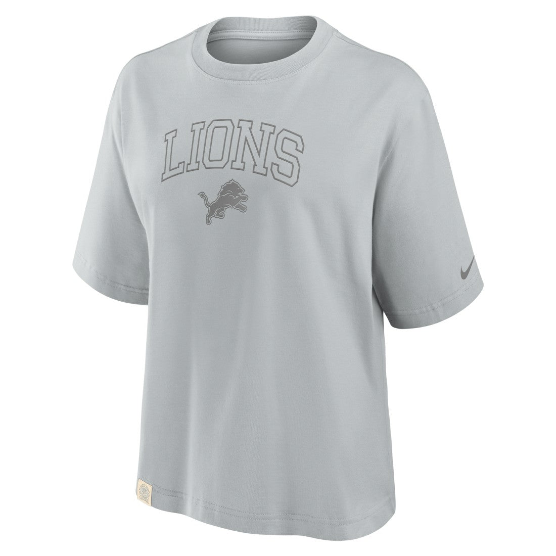 Detroit Lions Women's Glory Arch Boxy T-Shirt - Gray T-shirts