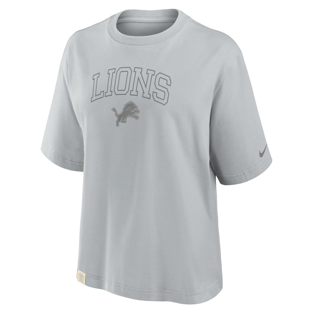 Detroit Lions Women's Glory Arch Boxy T-Shirt - Gray T-shirts