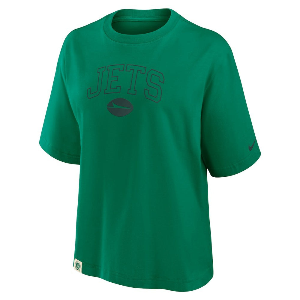 New York Jets Women's Glory Arch Boxy T-Shirt - Green T-shirts