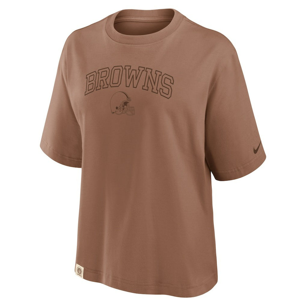 Cleveland Browns Women's Glory Arch Boxy T-Shirt - Brown T-shirts