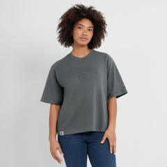 Pittsburgh Steelers Women's Glory Arch Boxy T-Shirt - Charcoal T-shirts