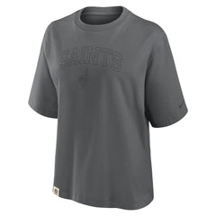 New Orleans Saints Women's Glory Arch Boxy T-Shirt - Charcoal T-shirts