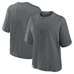Las Vegas Raiders Women's Glory Arch Boxy T-Shirt - Charcoal T-shirts