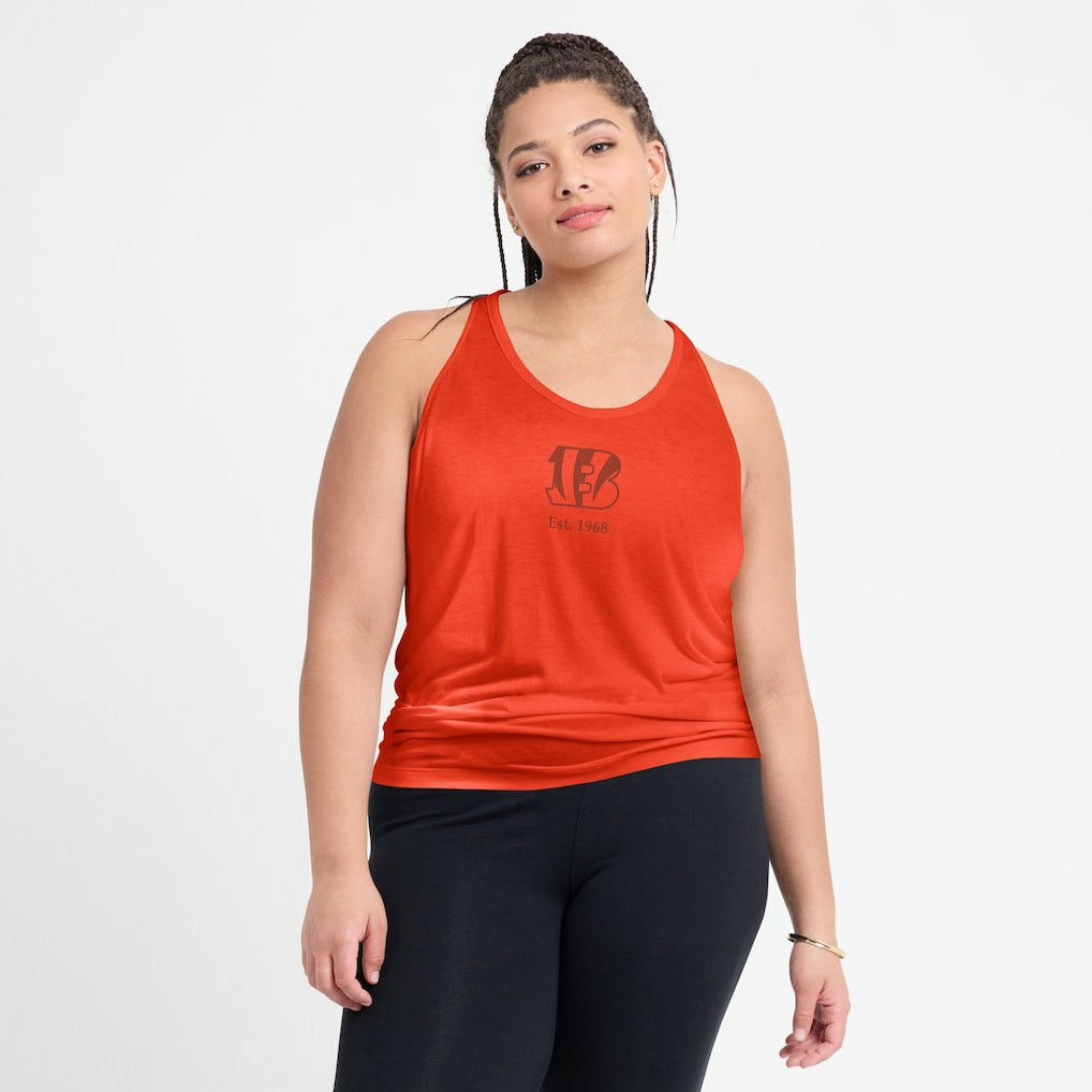 Cincinnati Bengals Women's Glory Open-Back Crisscross Dri-FIT Tank Top - Orange Tops
