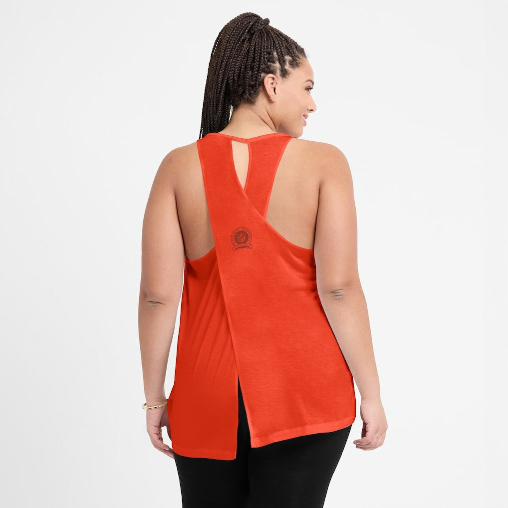 Cincinnati Bengals Women's Glory Open-Back Crisscross Dri-FIT Tank Top - Orange Tops